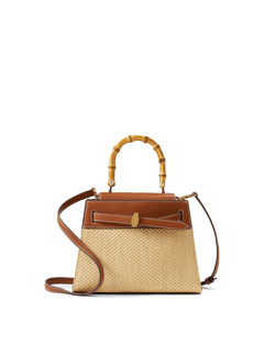 Veronica Beard Veronica Beard Raffia Dash Top-Handle Bag Hazelwood/Natural