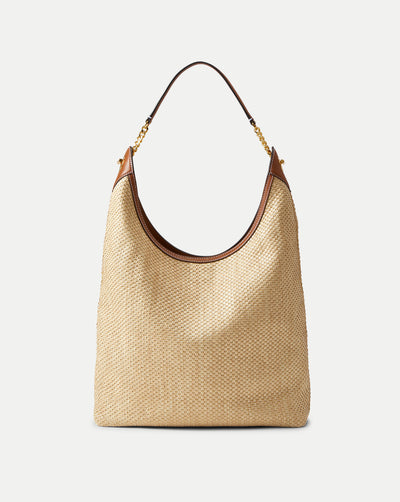 Veronica Beard Jour Raffia Bag - Hazelwood/Natural
