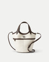 Veronica Beard Canvas Anchor Bag - Espresso/Ecru