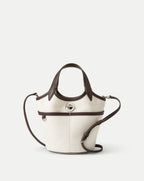 Veronica Beard Canvas Anchor Bag - Espresso/Ecru