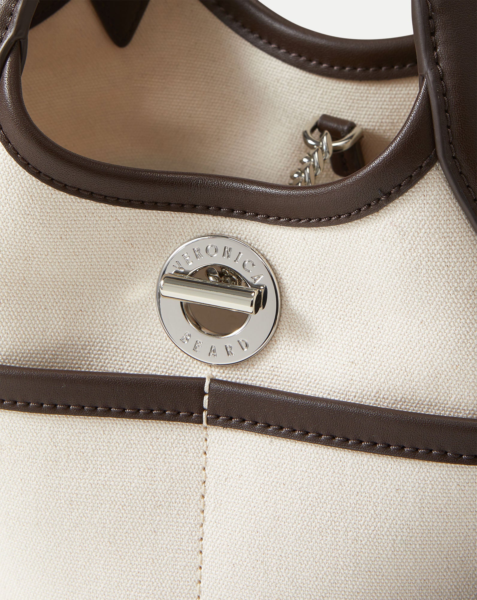 Canvas Anchor Top-Handle Bag in Espresso & Ecru | Veronica Beard