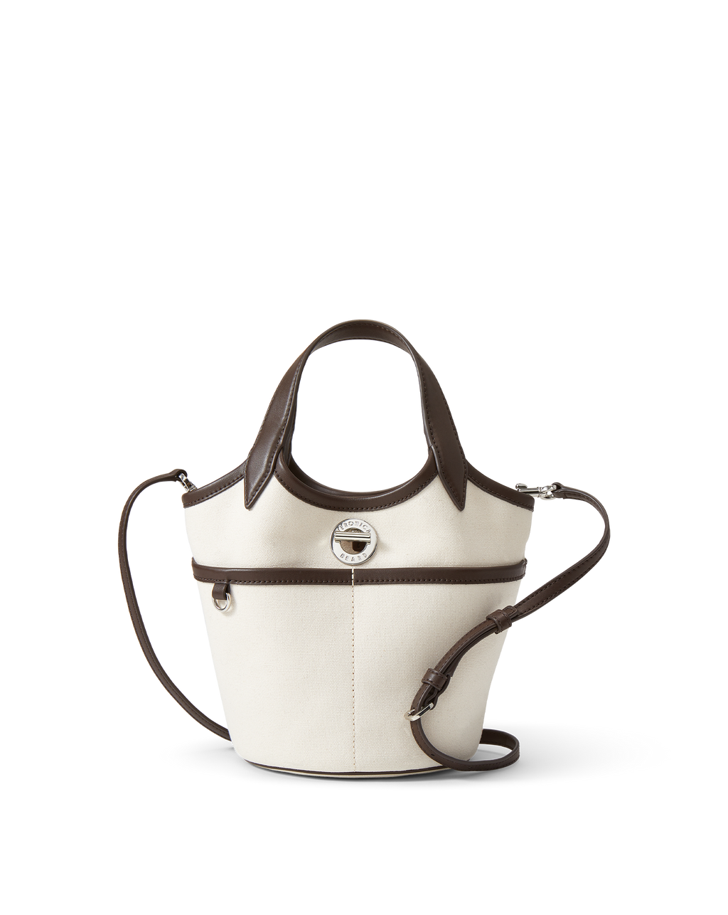 Veronica Beard Canvas Anchor Bag Espresso/Ecru