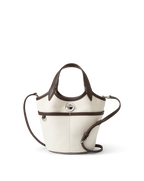 Veronica Beard Canvas Anchor Bag Espresso/Ecru
