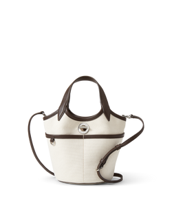 Veronica Beard Canvas Anchor Bag Espresso/Ecru