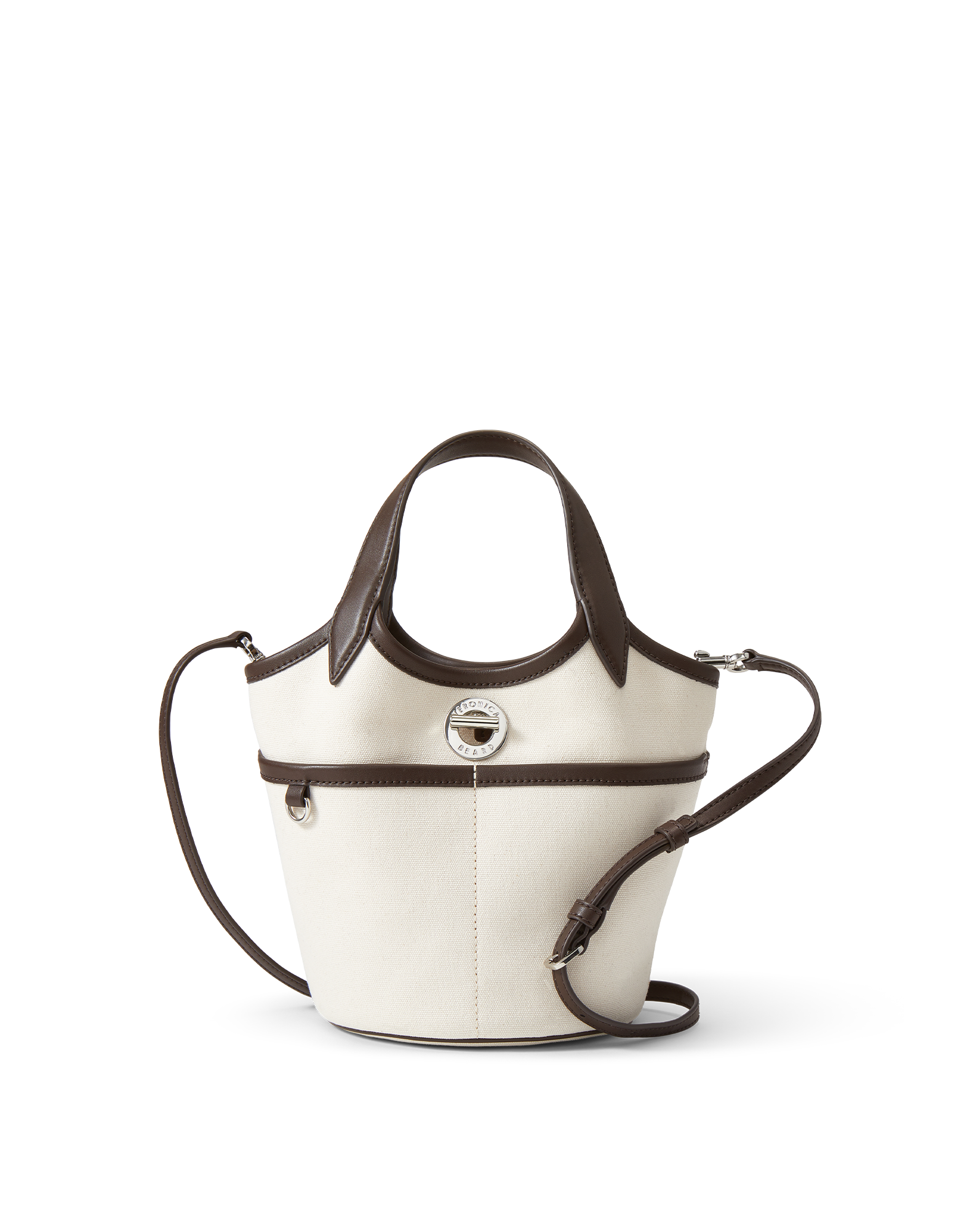 Veronica Beard Canvas Anchor Bag Espresso/Ecru