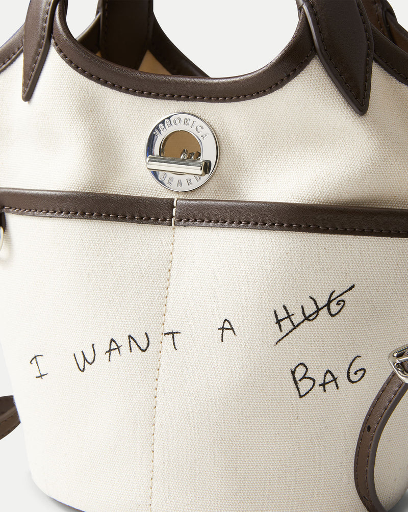 Veronica Beard X Thomas Lelu Canvas Anchor Bag - Espresso/Ecru