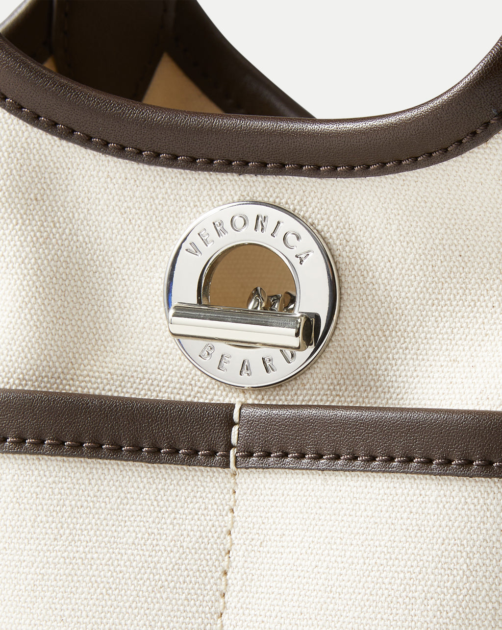 Veronica Beard X Thomas Lelu Canvas Anchor Bag - Espresso/Ecru