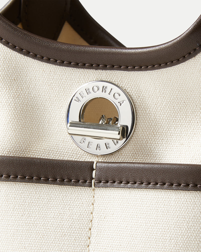 Veronica Beard X Thomas Lelu Canvas Anchor Bag - Espresso/Ecru