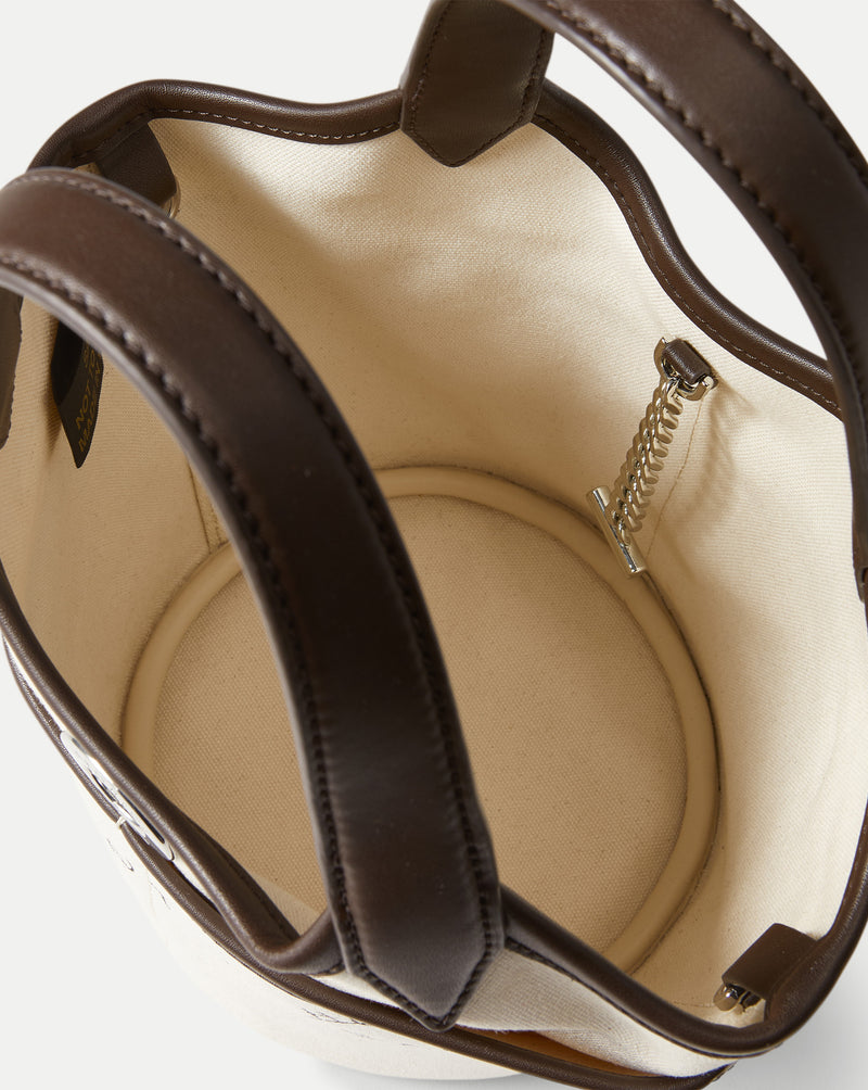 Veronica Beard X Thomas Lelu Canvas Anchor Bag - Espresso/Ecru