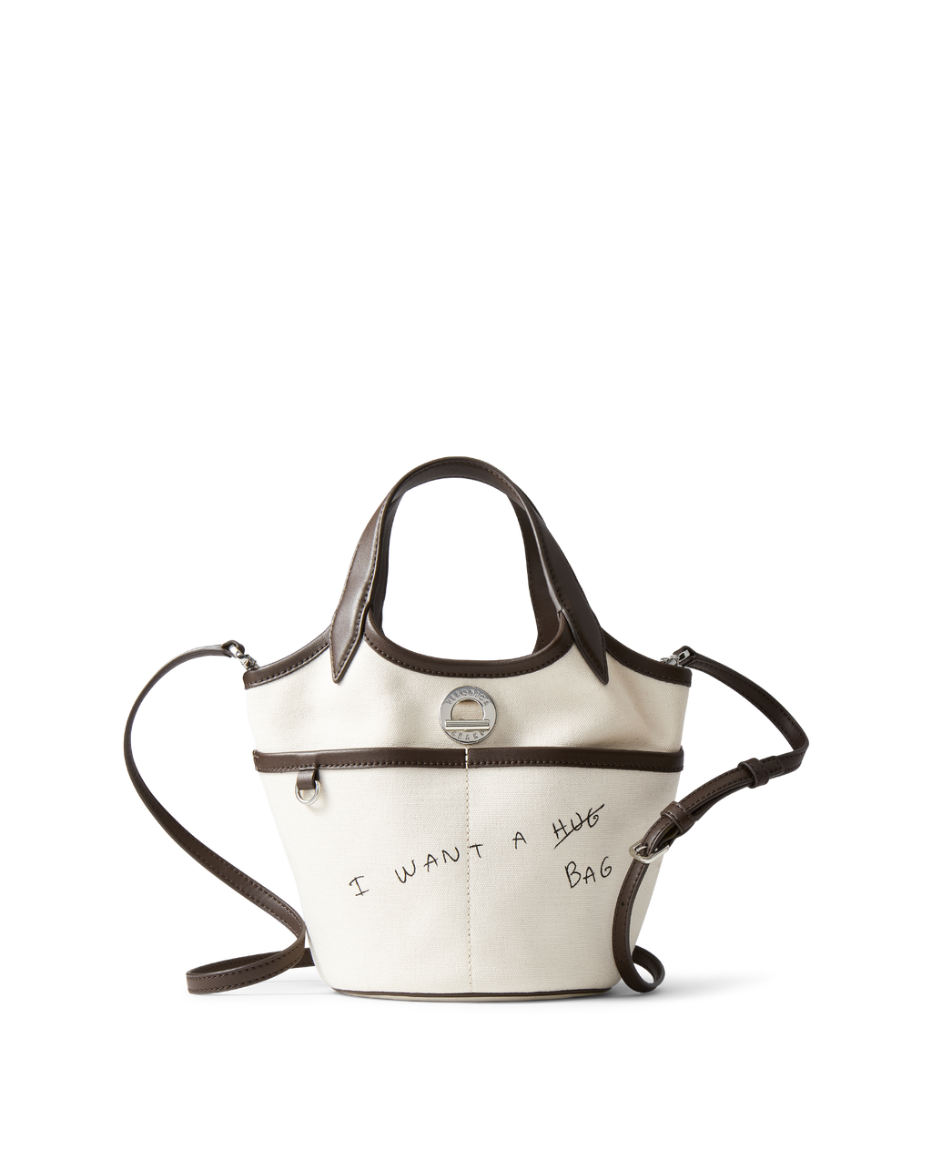 Veronica Beard X Thomas Lelu Canvas Anchor Bag - Espresso/Ecru