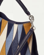 Veronica Beard Vida Patchwork Shoulder Bag - Blue Multi