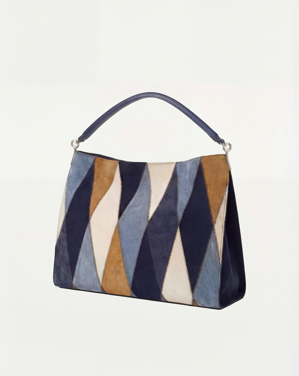 Veronica Beard Vida Patchwork Shoulder Bag - Blue Multi