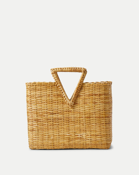 Vesper Basket Tote in Natural Wicker | Veronica Beard