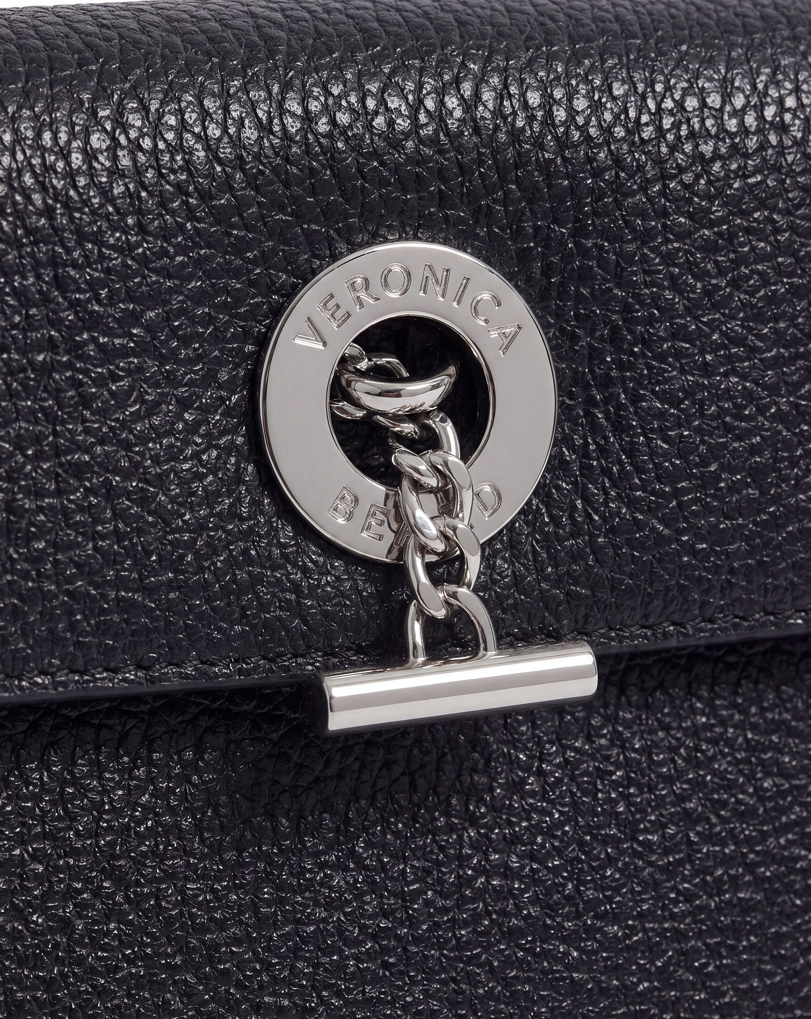 Anchor Clutch in Black Pebbled Leather | Veronica Beard