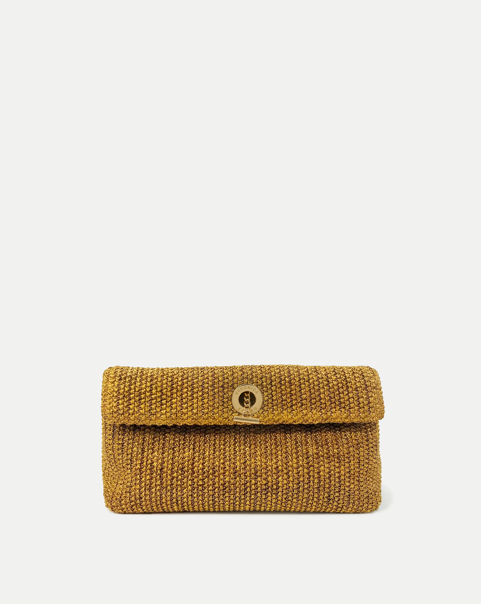 caramel clutchキャラメルクラッチCeleryセロリ定価12100円 Raffia Anchor Clutch in Gold | Veronica Beard