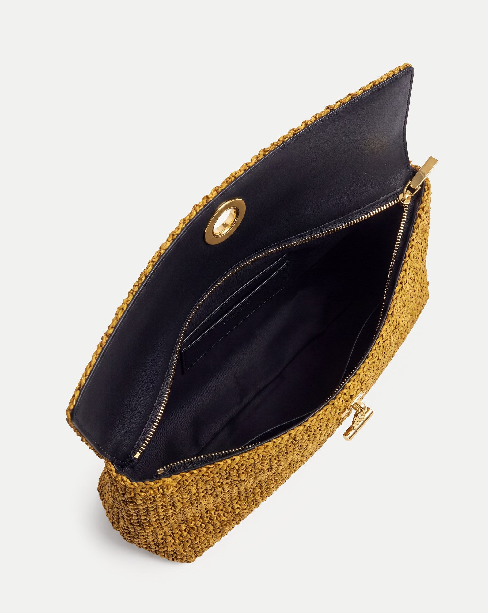Raffia Anchor Clutch in Gold | Veronica Beard
