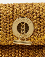 Veronica Beard Raffia Anchor Clutch - Gold