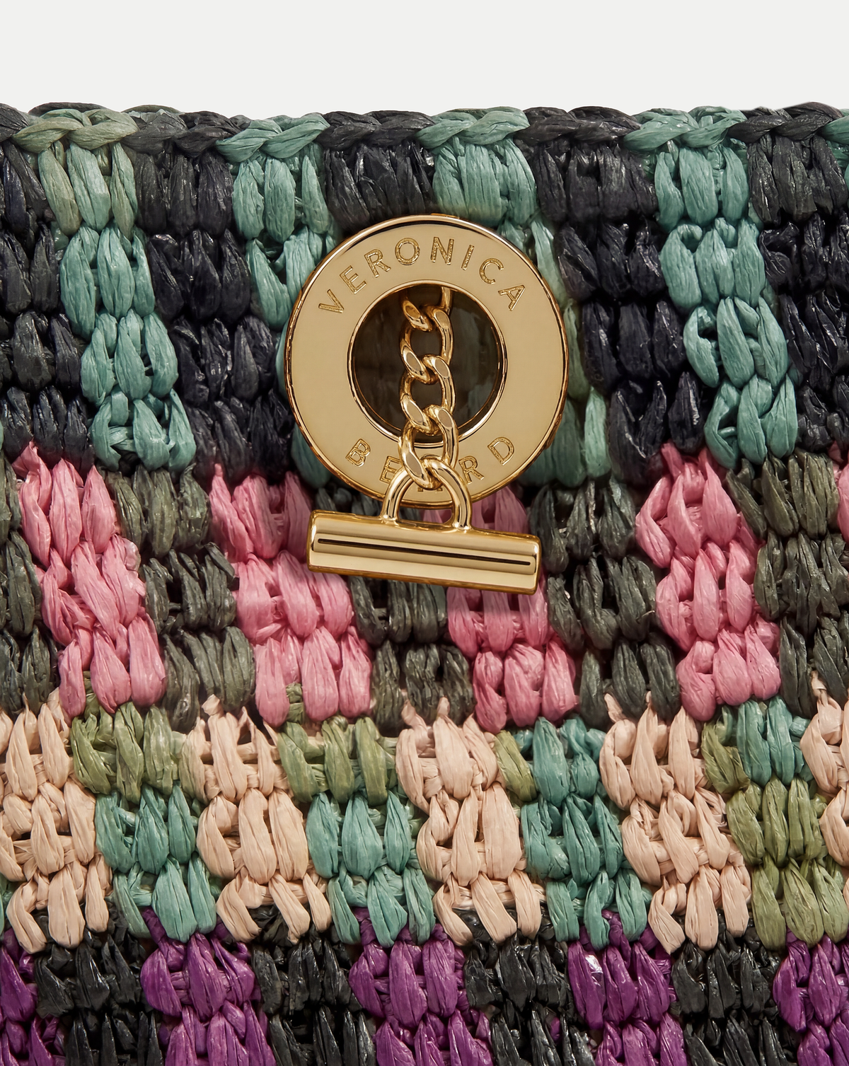 Raffia Anchor Basket Tote in Berry Multi | Veronica Beard