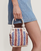 Veronica Beard Beaded Slouch Bag - Off-White Multi