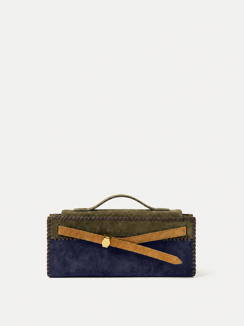 ウジ バパケ Veronica Beard Raffia Dash Clutch in Tan Leather Hazelwood/Natural
