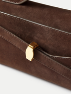 Veronica Beard Brown suede handbag with gold clasp