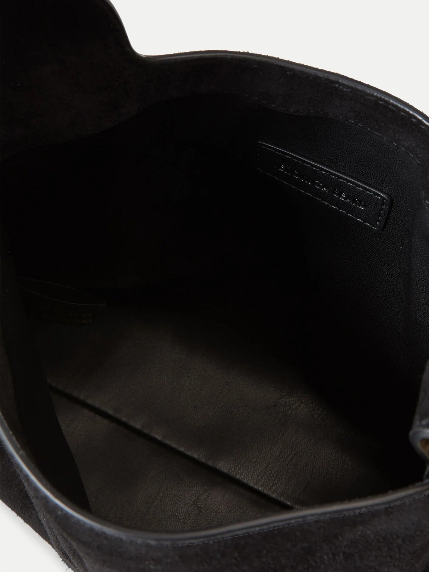 Veronica Beard Black suede bucket bag with leather lining