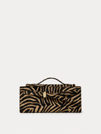 Veronica Beard Brown and black zebra print clutch bag.