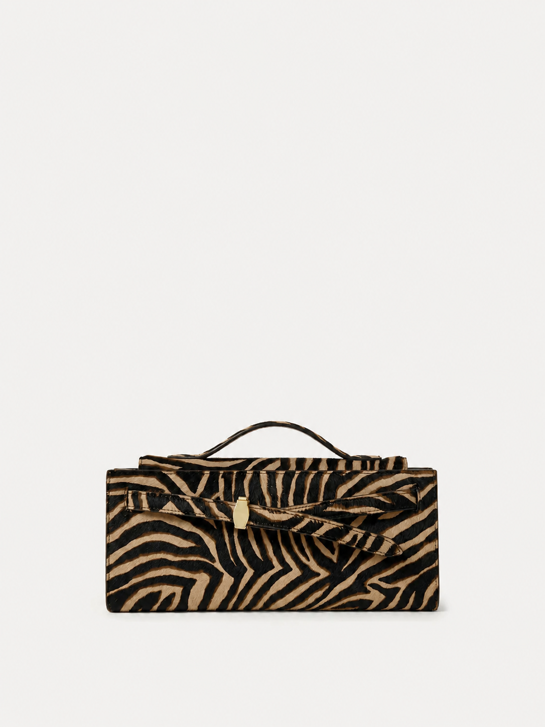 Veronica Beard Brown and black zebra print clutch bag.