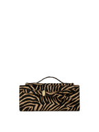 Veronica Beard Brown and black zebra print handbag with handle.