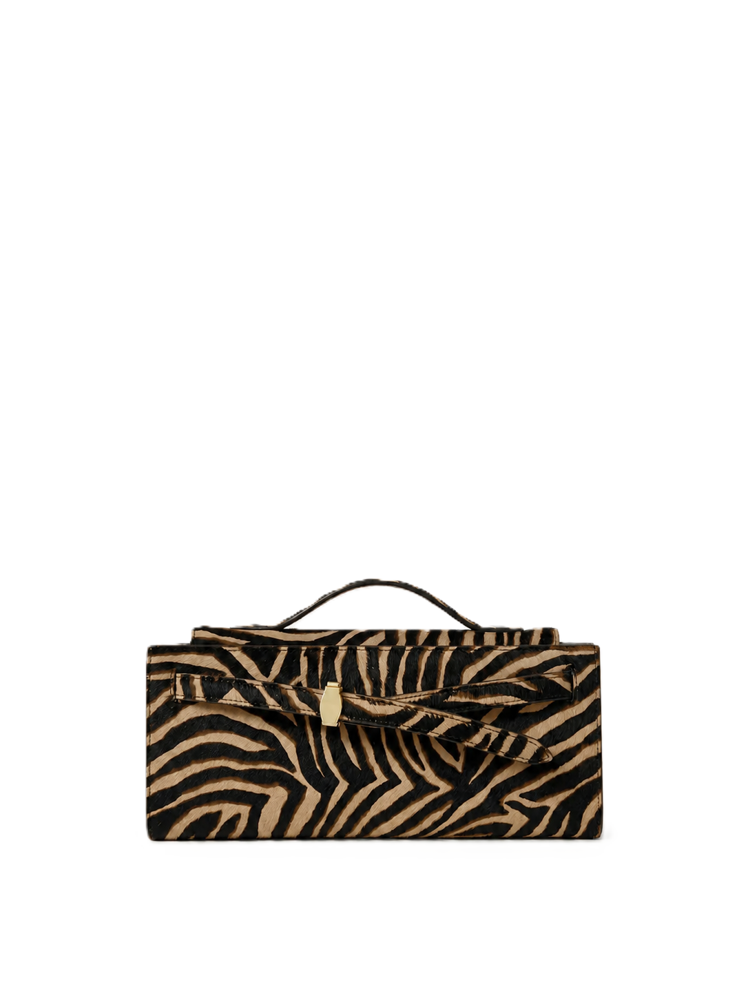 Veronica Beard Brown and black zebra print handbag with handle.