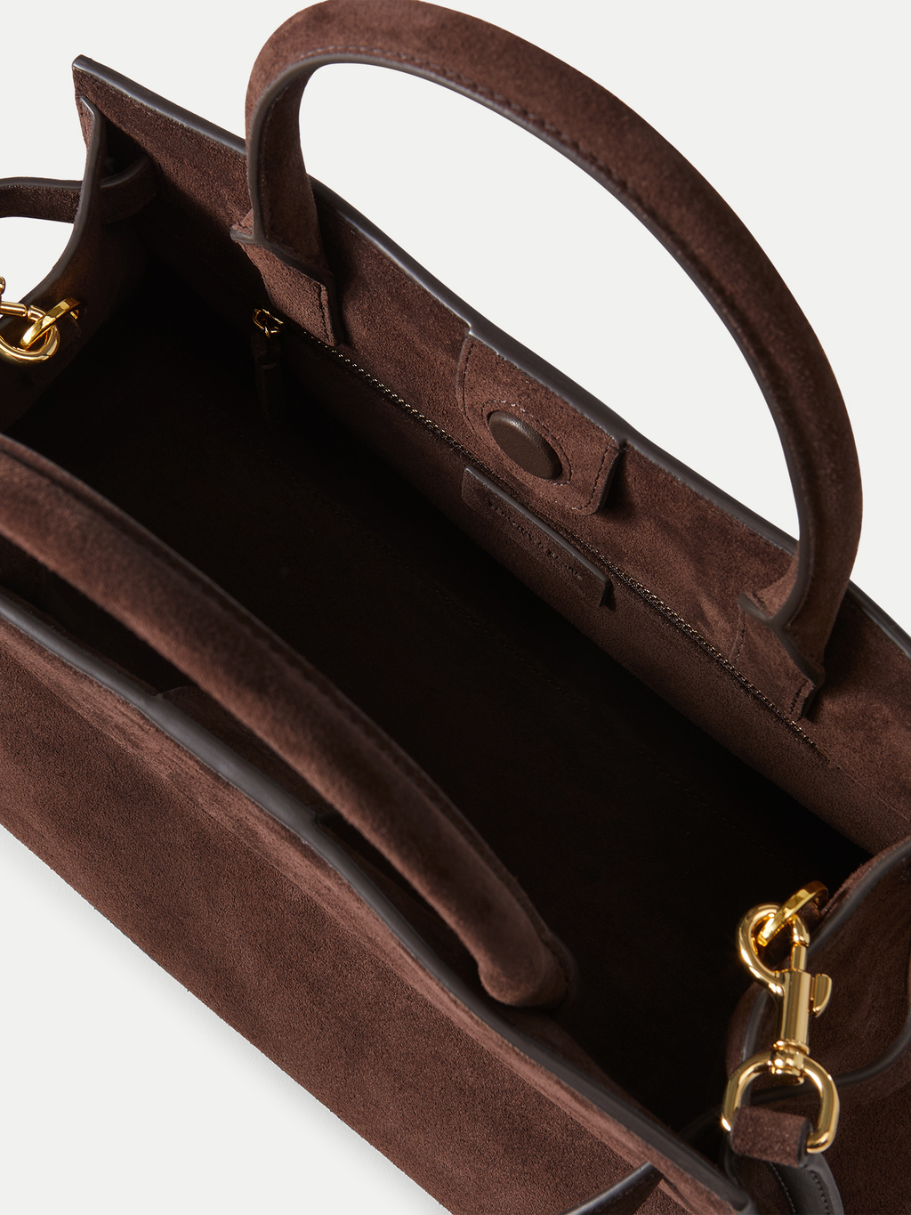 Veronica Beard Brown suede tote bag with gold hardware