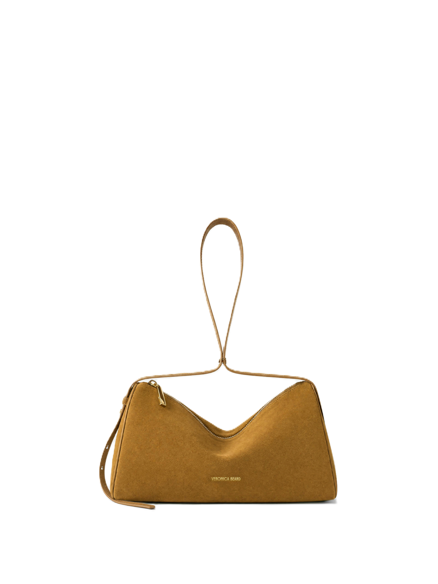 Veronica Beard Brown suede shoulder bag with top handle