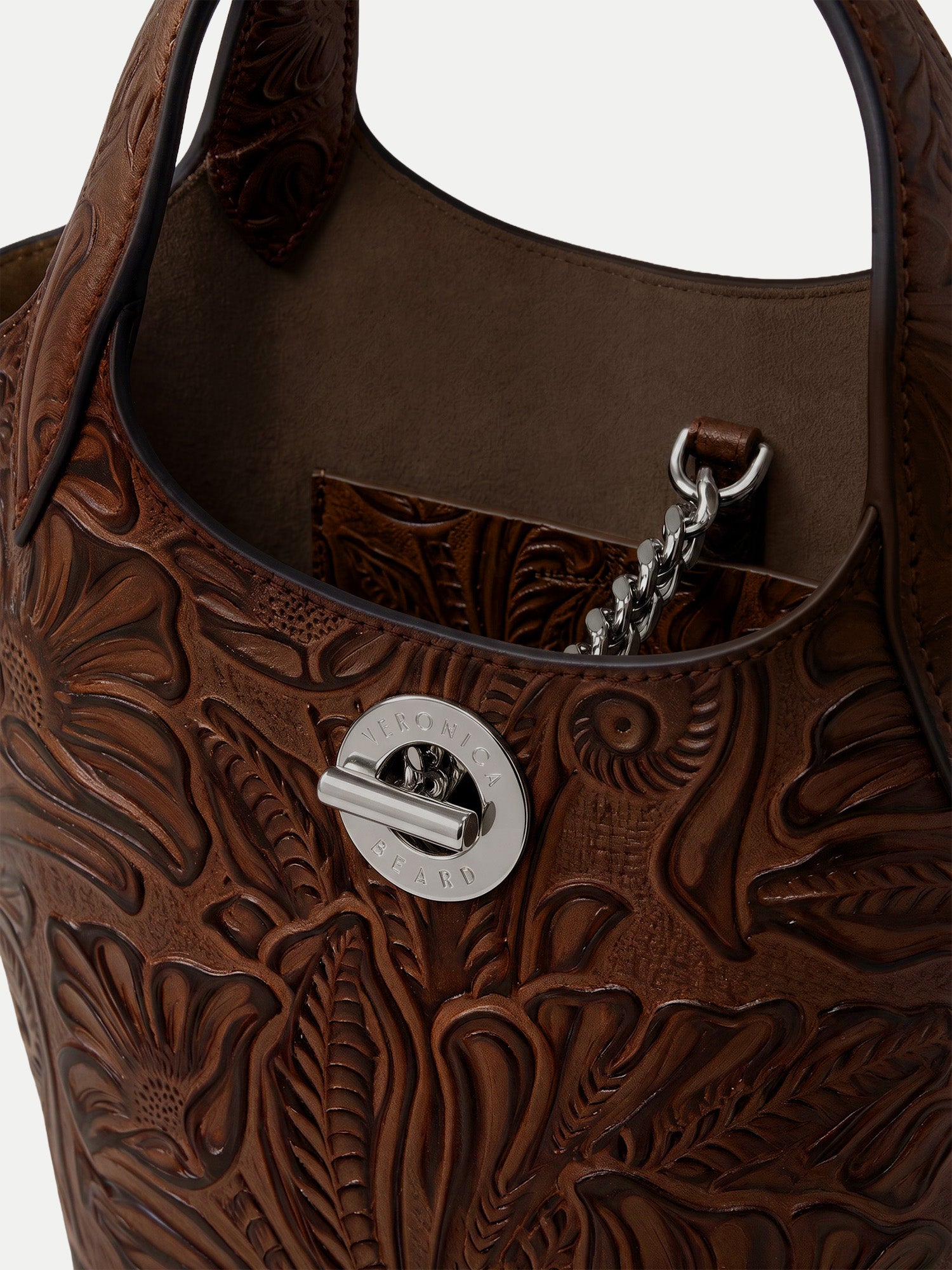 Embossed Anchor Bag in Chocolate | Veronica Beard