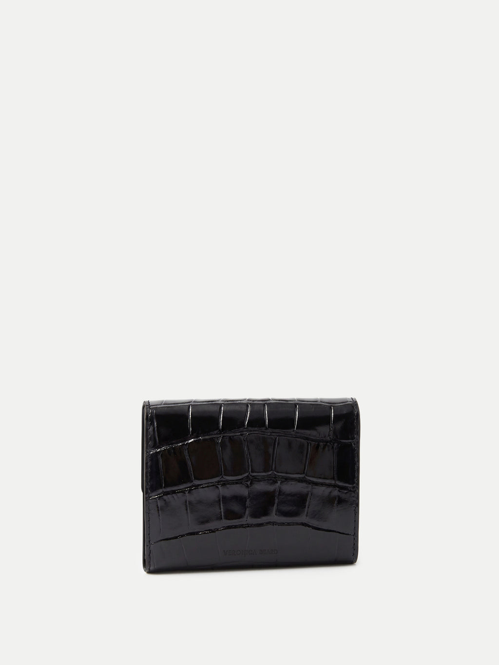 Veronica Beard Black crocodile embossed leather wallet