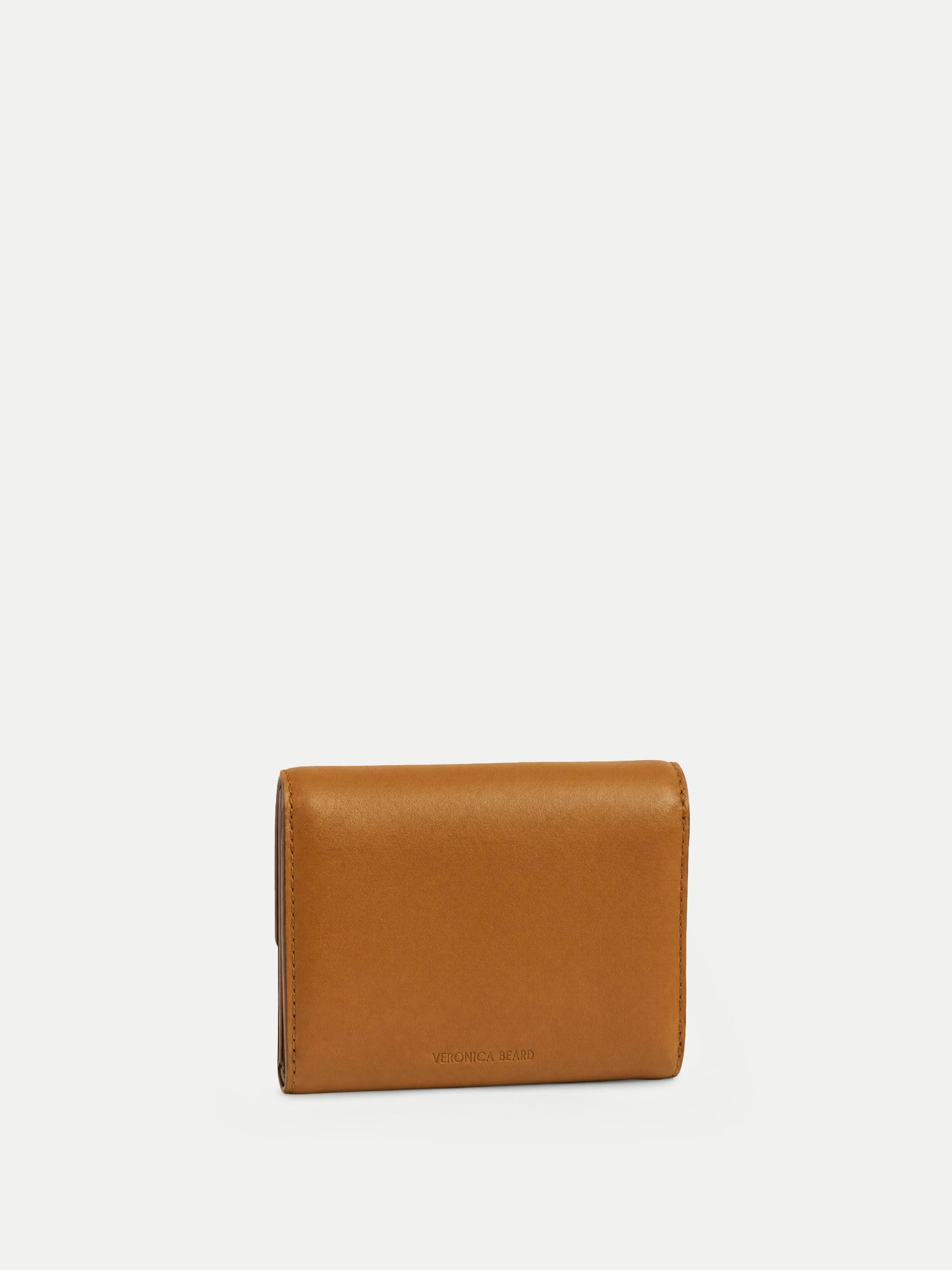 Veronica Beard Brown leather wallet with "VERONICA BEARD" embossed.