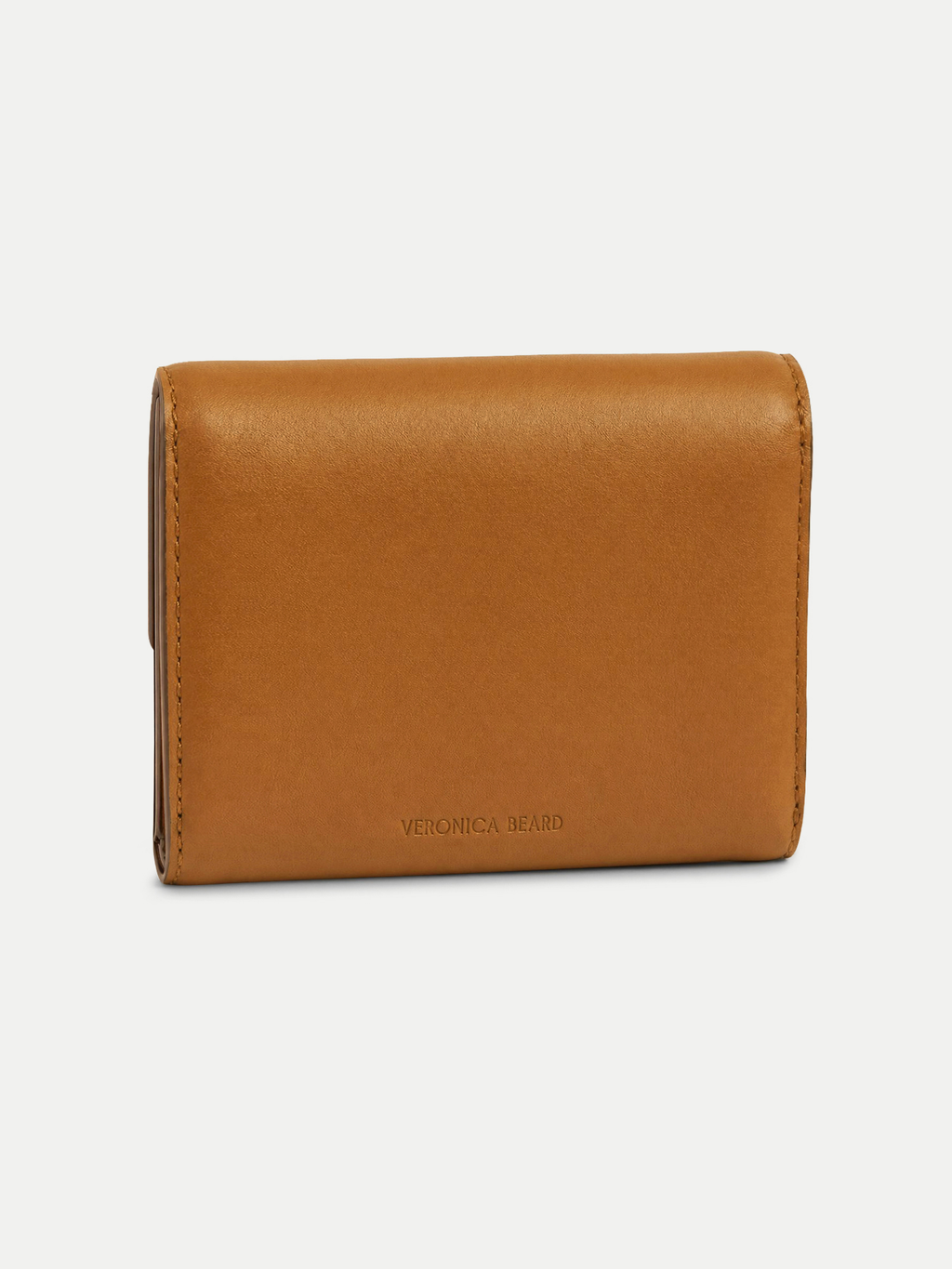Veronica Beard Brown leather wallet with Veronica Beard logo.