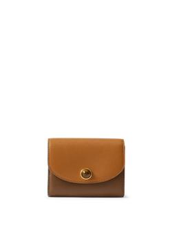 Veronica Beard Brown leather wallet with a gold button closure
