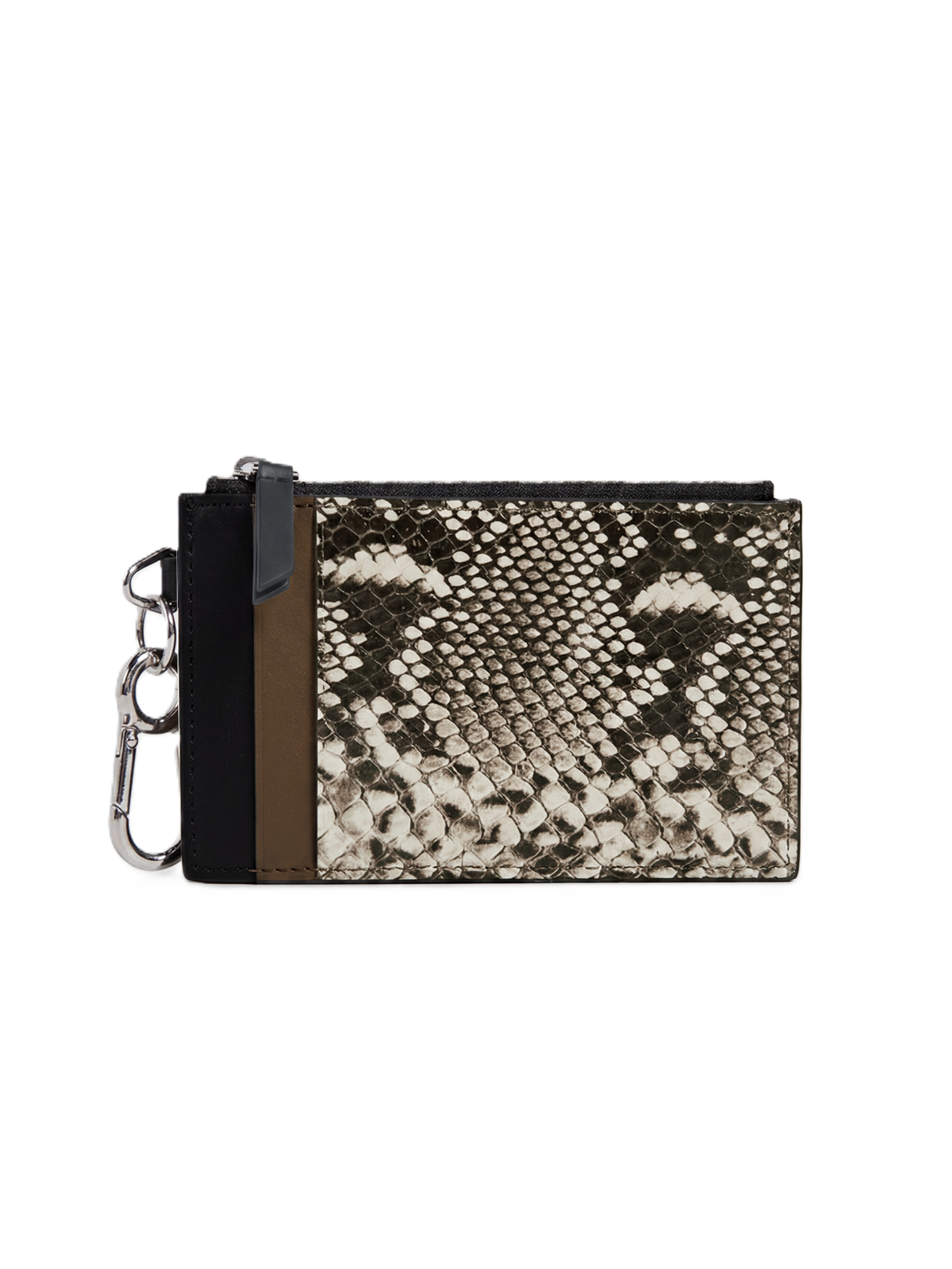 Veronica Beard Snakeskin print wallet with black and brown accents