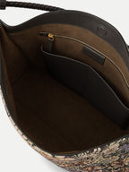 Veronica Beard Jacquard tote bag interior with pockets.