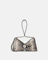 Veronica Beard Black and white snakeskin print leather handbag.
