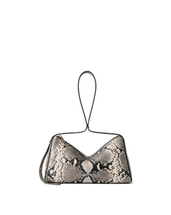 Veronica Beard Black and white snakeskin leather shoulder bag.