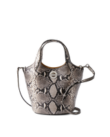 Veronica Beard Black and white snakeskin handbag with silver hardware.