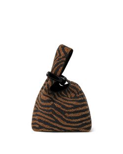 Veronica Beard Brown and black beaded zebra print handbag.