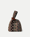Veronica Beard Multicolor beaded zig-zag patterned pouch bag.
