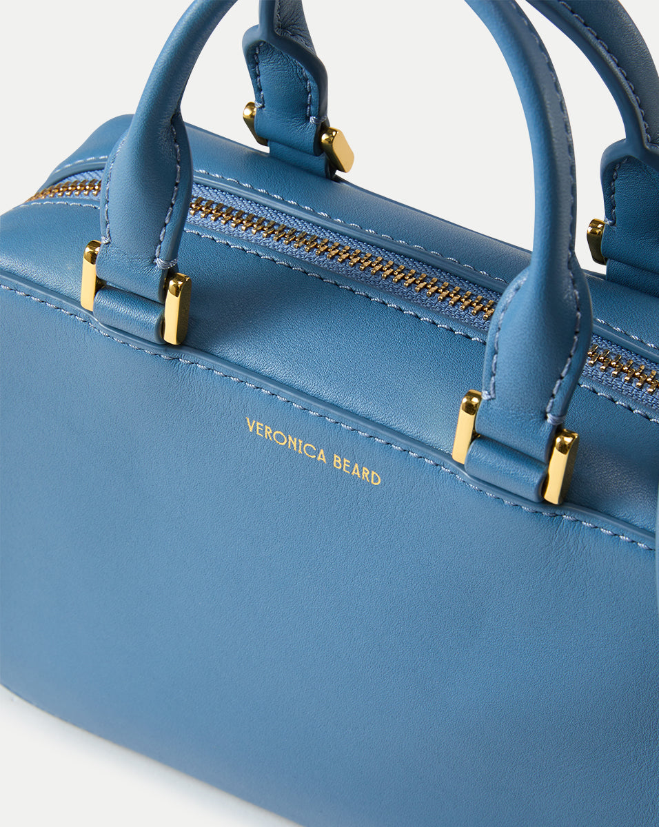 Boxy Top-Handle Bag in Dusty Blue Lake | Veronica Beard