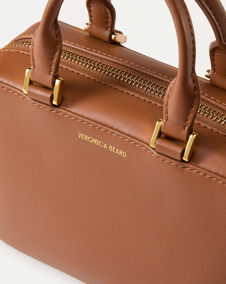 Boxy Top-Handle Bag in Hazelwood Tan | Veronica Beard