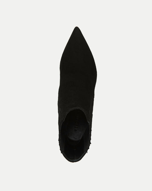 Lisa Suede Mid-Heel Bootie in Espresso