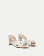 Veronica Beard Ganita Knot-Front Sandal - Coconut