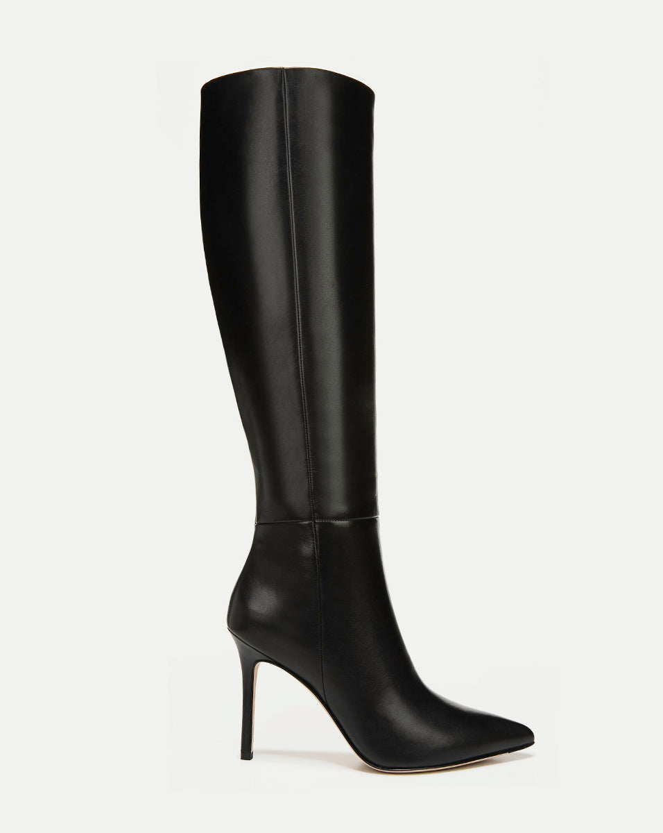 Lisa Leather Tall Boot in Black | Veronica Beard