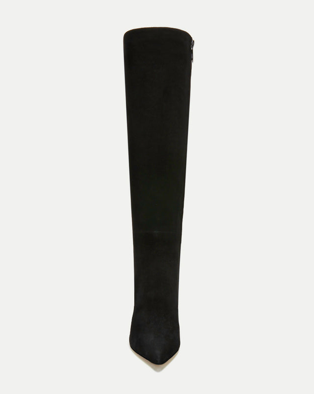 Lisa Suede Tall Boot | Wide-Calf - Black - 3
